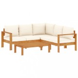 Cumpara ieftin Set canapele de gradina cu perne, 4 piese, lemn masiv de acacia