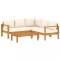Set canapele de gradina cu perne, 4 piese, lemn masiv de acacia