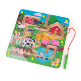 Puzzle labirint - Ferma, 22.5 x 22.5 x 12 cm, 3 ani+, BigJigs Toys