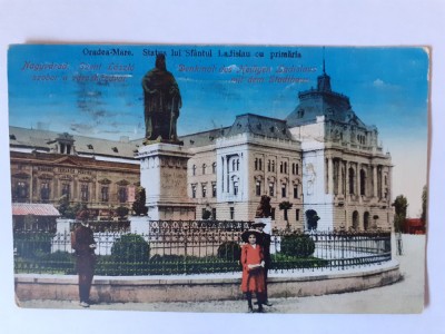 C.P. cu statuia Sf&amp;acirc;ntului Ladislau și Primăria din Oradea Mare foto