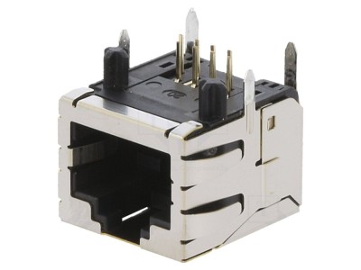 Conector RJ45 8P8C aurit pentru PCB THT foto