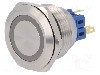 Intrerupator anti-vandalism, ON-ON, &Oslash;28mm, ONPOW - GQ28-11ZE/B/24V/S