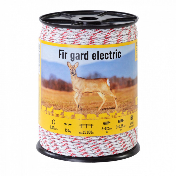 Fir gard electric țesut - 200&nbsp;m - 150&nbsp;kg - 0,09&nbsp;&Omega;/m