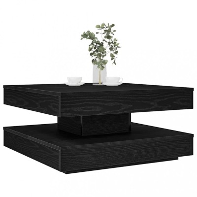 vidaXL Măsuță cafea rotativă 360 grade, negru 70x70x34,5 cm 858480 foto