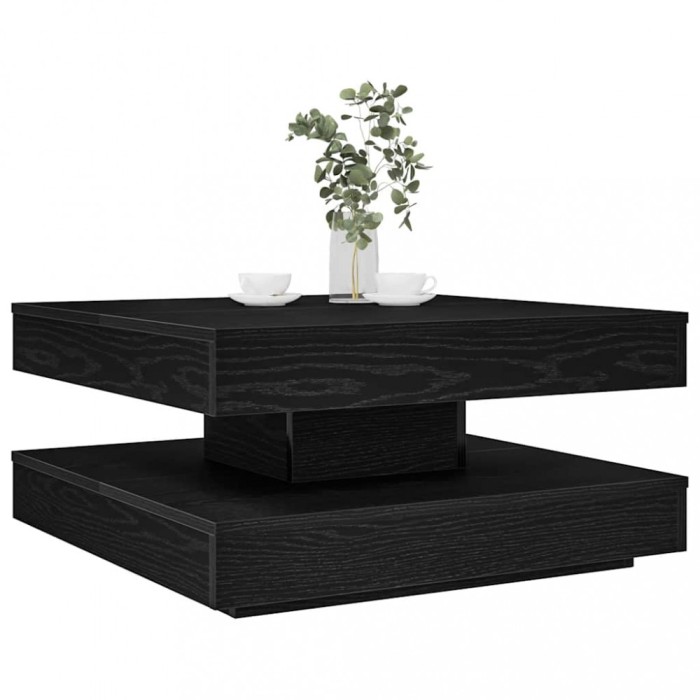 vidaXL Măsuță cafea rotativă 360 grade, negru 70x70x34,5 cm 858480