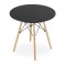 Masa stil scandinav, Artool, rotund, MDF si lemn, negru, natur, 80x72 cm