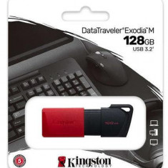 Stick USB Kingston Data Traveler EXODIA, 128GB, USB 3.2 (Negru/Rosu)