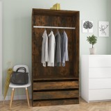 Gossi sifonier, stejar fumuriu, 100x50x200 cm, lemn prelucrat