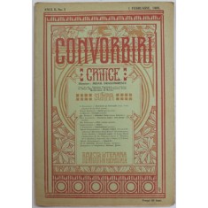 CONVORBIRI CRITICE , REVISTA LITERARA BIMENSUALA , ANUL II , NR. 3 , 1 FEBRUARIE , 1908
