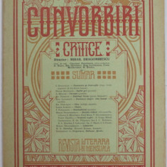 CONVORBIRI CRITICE , REVISTA LITERARA BIMENSUALA , ANUL II , NR. 3 , 1 FEBRUARIE , 1908