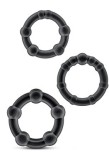 Set 3 Inele Erectie Rock Rings, Negru
