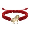 Bratara snur impletit si unicorn din argint 925 placat cu aur galben 24K, Bratari argint