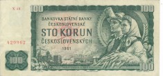 CEHOSLOVACIA 100 korun 1961 VF!!!