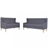Gossi set de canapele, 2 piese, material textil, gri