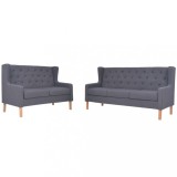 Gossi set de canapele, 2 piese, material textil, gri