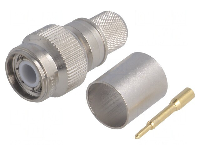 Mufă TNC Tată Drept 50&Omega; RG214 Crimpat PTFE Aurit