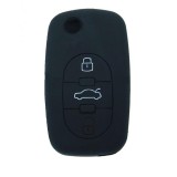 Husa Cheie Audi A6 3 Butoane Silicon Neagra Model Vechi AutoProtect KeyCars, Oem