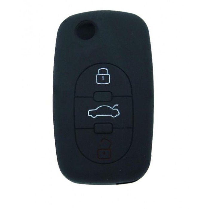 Husa Cheie Audi A6 3 Butoane Silicon Neagra Model Vechi AutoProtect KeyCars