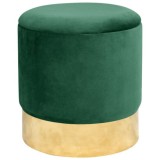 Cumpara ieftin Taburet, rotund, cu spatiu depozitare, catifea, verde, max 80 kg, 39x40 cm, Golden, Akord