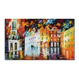Tablou indragostiti prin oras pictat manual, O seara magica impreuna, 100x60cm ulei pe panza, Spectaculos