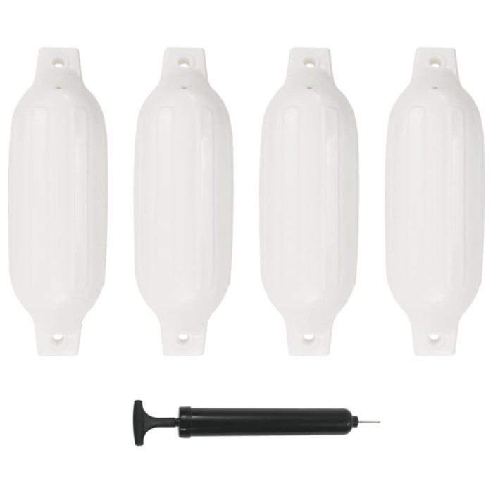 Bară de protecție barcă, 4 buc., alb, 41x11,5 cm, PVC