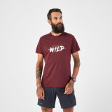Tricou rezistent alergare Trail KIPRUN Run 500 Roșu &icirc;nchis cu imprimeu Bărbați