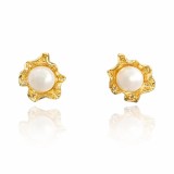 Cercei cu perle floare