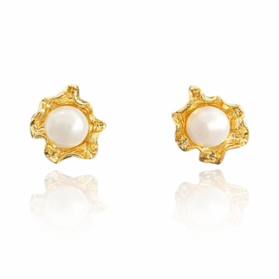 Cercei cu perle floare foto