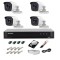 Kit complet supraveghere 5 MP lite Hiwatch by Hikvision Turbo HD cu 4 camere Bullet IR 20m, alimentator, cabluri, mufe, HDD 1 Tb, vizualizare pe inter