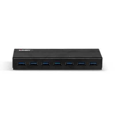 Hub USB Lindy LY-43228, 7 Port, USB 3.1, negru foto