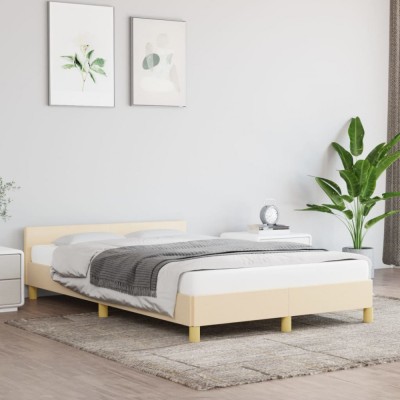 vidaXL Cadru de pat fără saltea, crem, 120x200 cm, textil 347404 foto