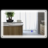 kleankin Miroir de salle de bain rectangulaire mural lumineux LED horizontal ou vertical, 100 x 60 cm | Aosom Romania
