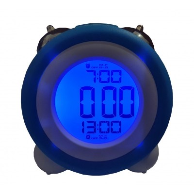 Ceas digital cu alarma,classic style,albastru foto