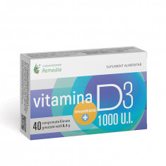 Vitamina D3 1000 UI, 40 comprimate, Laboratoarele Remedia