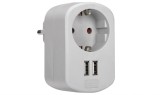 Cumpara ieftin Adaptor SIMON de calatorie cu priza Schuko de 16A si 2 mufe USB - RESIGILAT