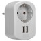 Adaptor SIMON de calatorie cu priza Schuko de 16A si 2 mufe USB - RESIGILAT