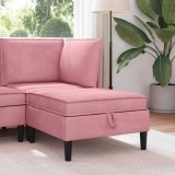 vidaXL Taburet cu depozitare Roz Catifea 42027136