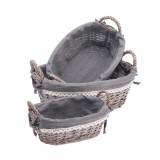 Cumpara ieftin Set 3 cosuri depozitare lemn rachita gri 26,5 x 18 x 14,5 cm, 31,5 x 23,5 x 16 cm, 37 x 27,5 x 18,5 cm
