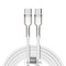 ​Cablu USB-C to USB-C 100W 2M Alb Baseus CATJK-D02 Cafule Series Metal