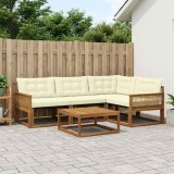 vidaXL Set de canapele de exterior cu pernă 5 pcs Natural și Crem 3381410