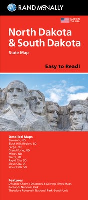 Rand McNally Easy to Read Folded Map: North Dakota, South Dakota State Map foto