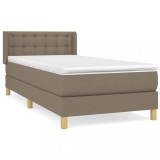 Cumpara ieftin Pat box spring cu saltea, gri taupe, 80x200 cm, textil