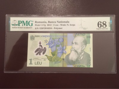 Romania 1 leu 2012 pick 117g grad 68 pmg foto
