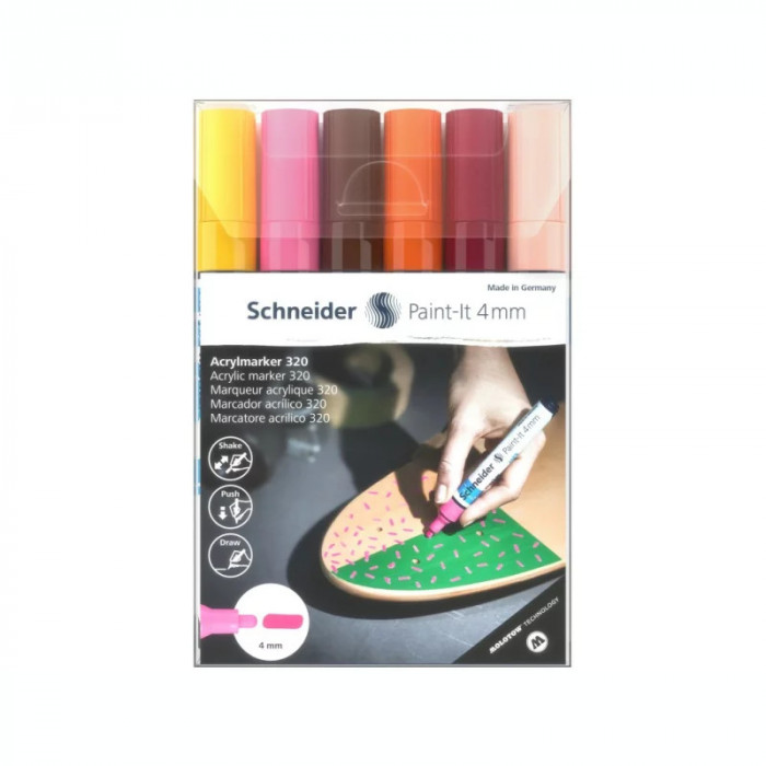 Marker cu vopsea acrilică Paint-It 320 4 mm Schneider 6 buc/set 3