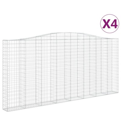 Cosuri gabion arcuite 4 buc, 400x30x180/200 cm, fier galvanizat foto