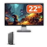 Pachet PC Second Hand HP T630 cu 8GB DDR4 SSD 32GB si monitor 22 inch