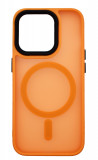 Husa din silicon compatibila MagSafe,Matte Transparent pentru iPhone 15 Portocaliu, Oem