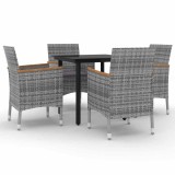 Cumpara ieftin Set mobilier de gradina cu perne 5 piese poliratan &amp; sticla