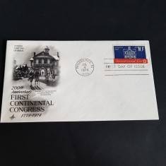 1974 SUA Bicentenar Primul Congres Continental-Plic Filatelic , Vintage foto