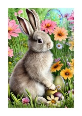 Sticker decorativ, Iepure, Gri, 85 cm, 6400ST foto